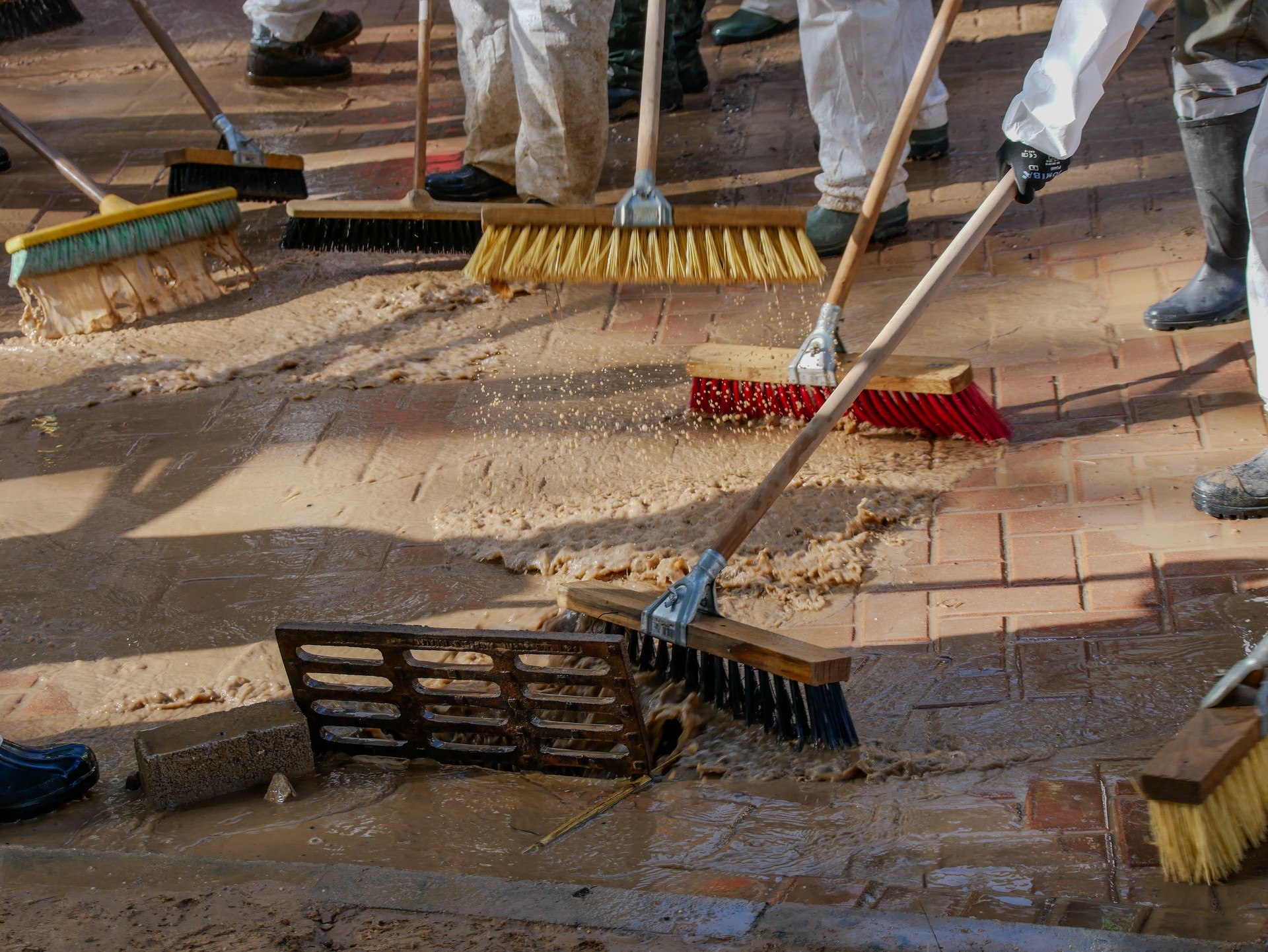 brushes removing mud
